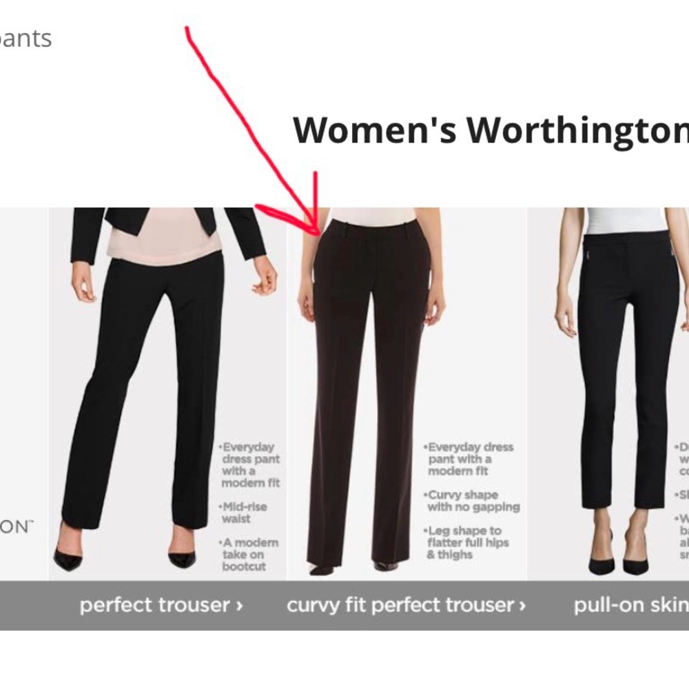 Worthington Women’s Curvy Fit Black Trousers - Picture 4 of 9